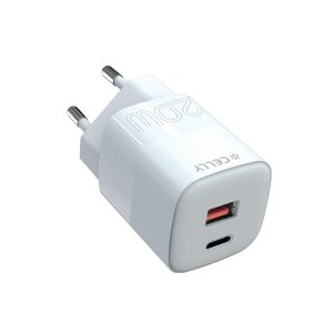 Caricatore Celly 20W con USB-C e USB-A | Ricarica Veloce