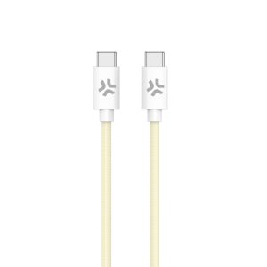 Cavo USB-C a USB-C 60W Intrecciato in Cotone  CELLY| Ricarica Rapida GIALLO