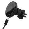 Il kit completo Celly Ghostmagcharge: il supporto a disco nero, il cavo USB e il potente adattatore per accendisigari da 20W.