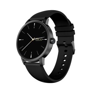 Lo smartwatch sportivo Celly TRAINERROUND2, che mostra il suo elegante display AMOLED rotondo con un quadrante ricco di dati fitness.