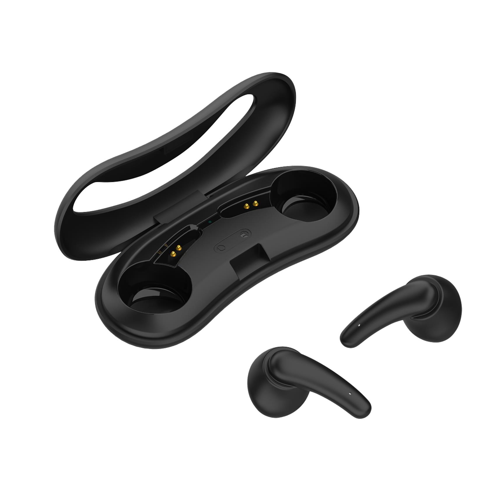Gli auricolari TWS Celly PYTWS in colorazione bianca, con il loro design a stelo e la forma a goccia. Accanto, la loro custodia di ricarica compatta e stondata." Gli auricolari TWS Celly PYTWS in colorazione bianca, con il loro design a stelo e la forma a goccia. Accanto, la loro custodia di ricarica compatta e stondata."