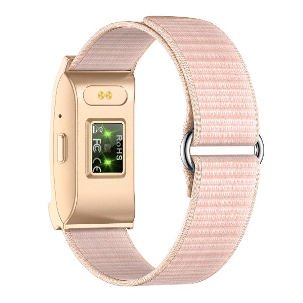 La smart band senza schermo Nilox di colore PINK, che mostra il suo design sottile e minimalista su uno sfondo neutro.
