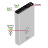 Display digitale del power bank MagSafe che indica una carica residua del 98%, dimostrando il controllo preciso sull'energia disponibile.