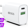 Caricatore da casa SGS GaN 25W USB-C bianco design compatto