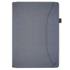 Custodia Folio Universale Celly UNIFOLIOTAB11BL di colore blu, aperta in modalità stand, con tablet da 10 pollici fissato all'interno, mostrando uno dei 3 angoli di visualizzazione.