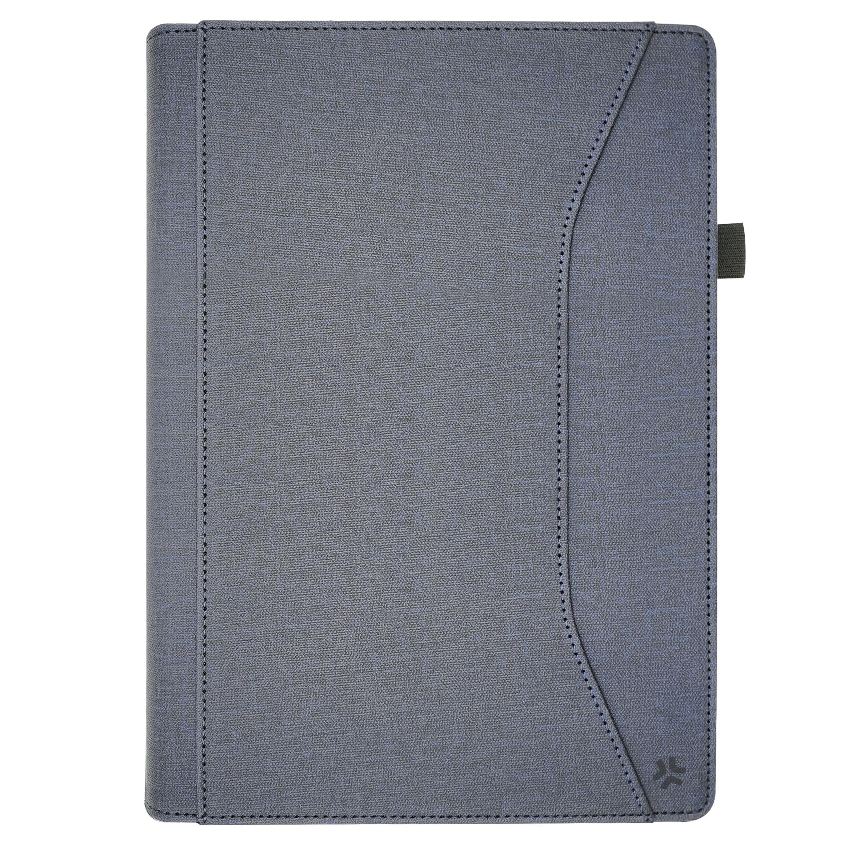 Custodia Folio Universale Celly UNIFOLIOTAB11BL di colore blu, aperta in modalità stand, con tablet da 10 pollici fissato all'interno, mostrando uno dei 3 angoli di visualizzazione. Custodia Folio Universale Celly UNIFOLIOTAB11BL di colore blu, aperta in modalità stand, con tablet da 10 pollici fissato all'interno, mostrando uno dei 3 angoli di visualizzazione.