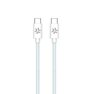 Cavo USB-C a USB-C 60W Intrecciato in Cotone | Ricarica Rapida AZZURRO