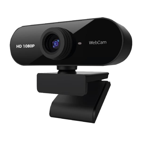 Webcam Nilox 1080p in uso durante una videochiamata di smart working.