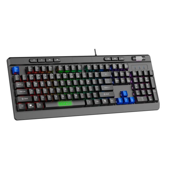 Tastiera cablata gaming SPARCO STEALTH Full-Size con retroilluminazione RGB accesa, che evidenzia il tastierino numerico e il design nero opaco.