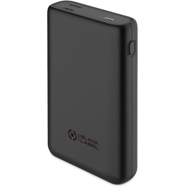 Power Bank Celly BLPB15000PD45W nero visto frontalmente, mostra design compatto e finitura premium.