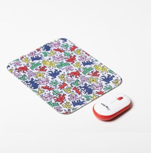 Mouse Wireless + Mousepad Keith Haring - Kit Scrivania Design