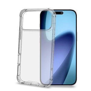 Dettaglio degli angoli rinforzati della cover Celly ARMOR su iPhone 17 Pro Max.