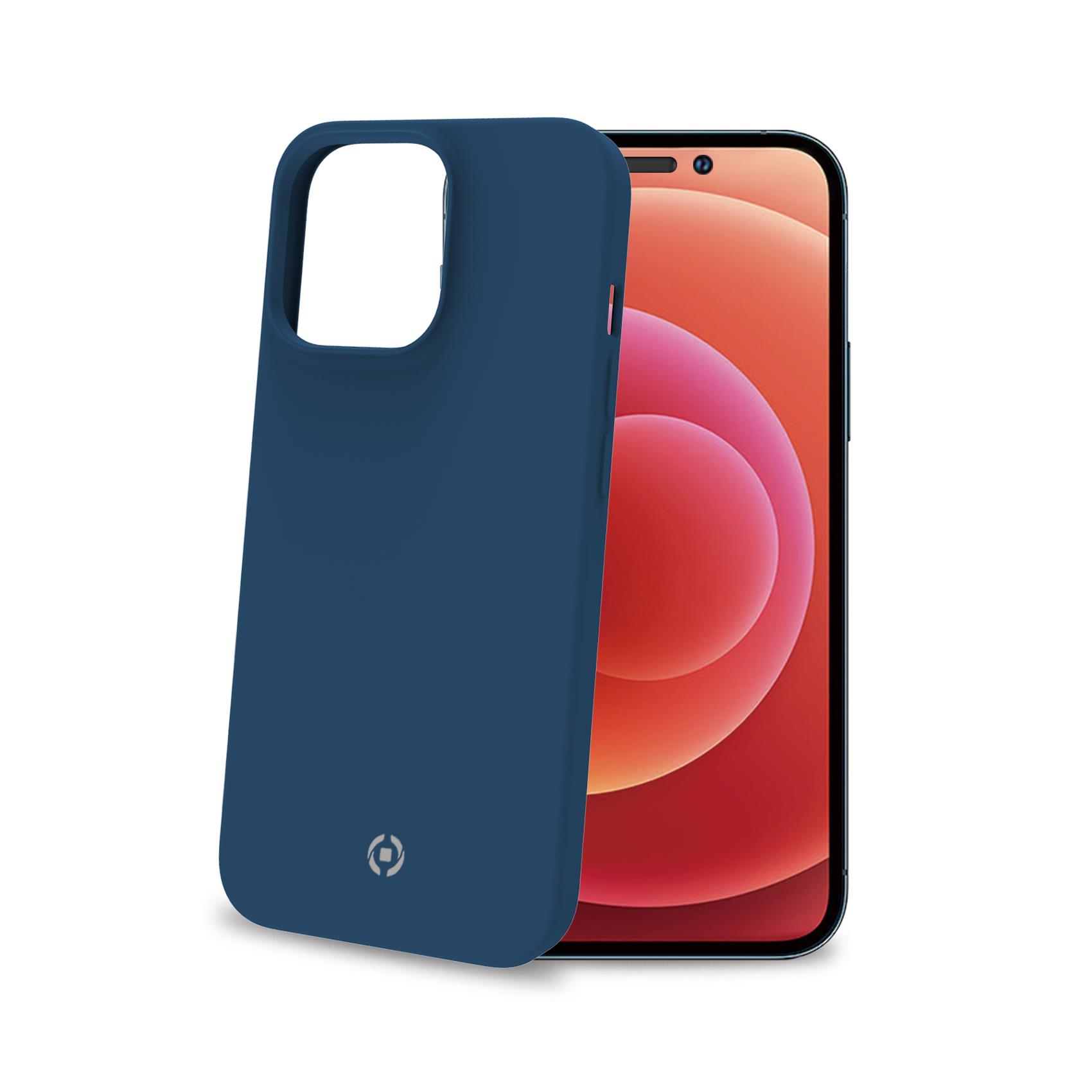 Cover Celly CROMO per iPhone 14 Pro Max con bordi cromati blu/argento e retro trasparente. Cover Celly CROMO per iPhone 14 Pro Max con bordi cromati blu/argento e retro trasparente.