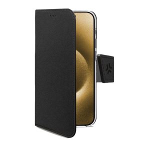Interno della custodia Celly WALLY con scomparti per carte per iPhone 17 Pro Max.