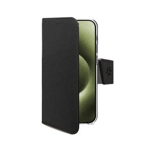 Vista interna della custodia Celly Wally per iPhone 17 che mostra i 3 slot per carte di credito e la tasca porta soldi.