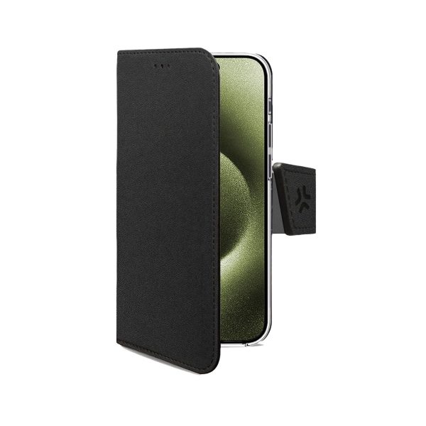 Vista interna della custodia Celly Wally per iPhone 17 che mostra i 3 slot per carte di credito e la tasca porta soldi.