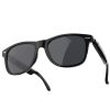 Occhiali Nilox Smart Glasses con montatura nera e lenti trasparenti anti-luce blu.